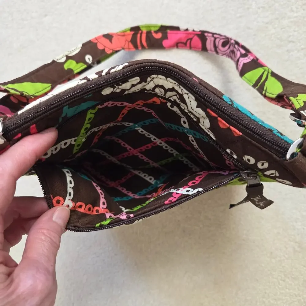 Vera Bradley Retired Lola Saddle Hipster Quilted Crossbody Handbag Adjustable